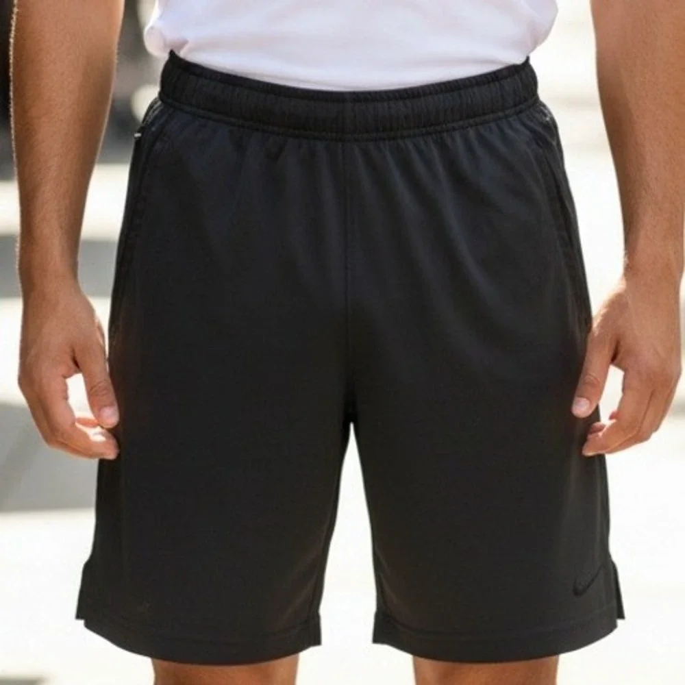 Nike Mens Dri-FIT Athletic Basketball Shorts‎ Charcoal Grey Solid 100% Polyester